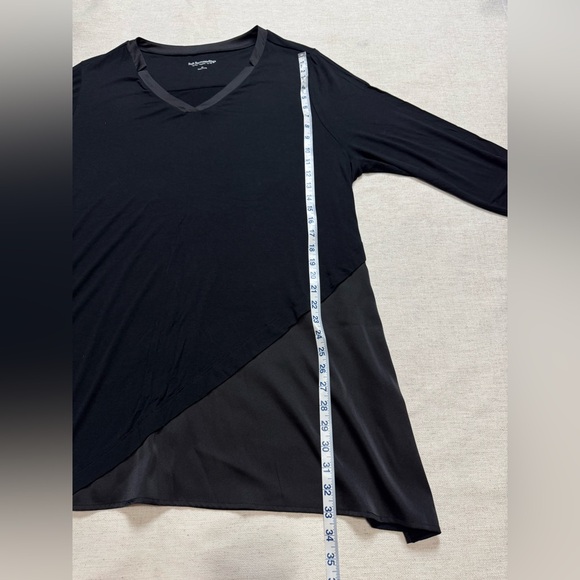 Soft Surroundings Womens 3X Black Long Sleeve Top V Neck Blouse Business Casual - Picture 4 of 6